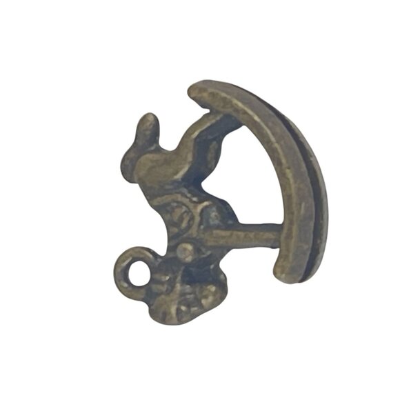 Bronze Rocking Horse Charm Pendant For Jewelry Making Antique Finish Small - Picture 3 of 4
